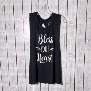 Project  karma sleeveless “bless your heart” graphic t-shirt size Large